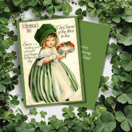 Victorian St. Patrick's Day Girl Anpassningsbar Vi Julkort