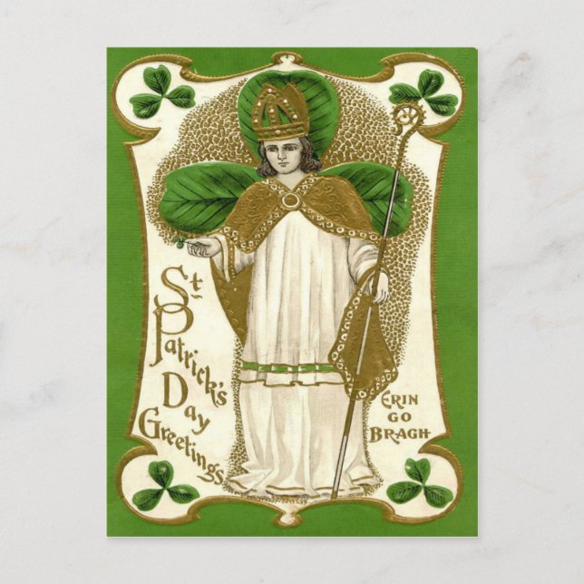 Victorian St patrick's day Helg Vykort (Framsida)