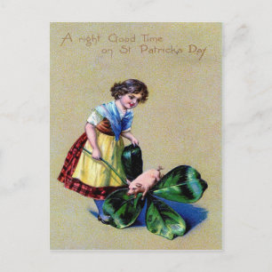Victorian St patrick's day Vykort