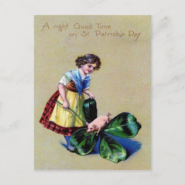 Victorian St patrick's day Vykort (Framsida)
