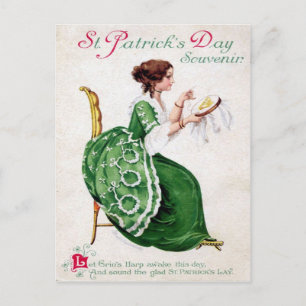 Victorian St patrick's day Vykort