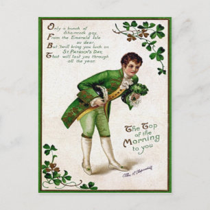 Victorian St patrick's day Vykort
