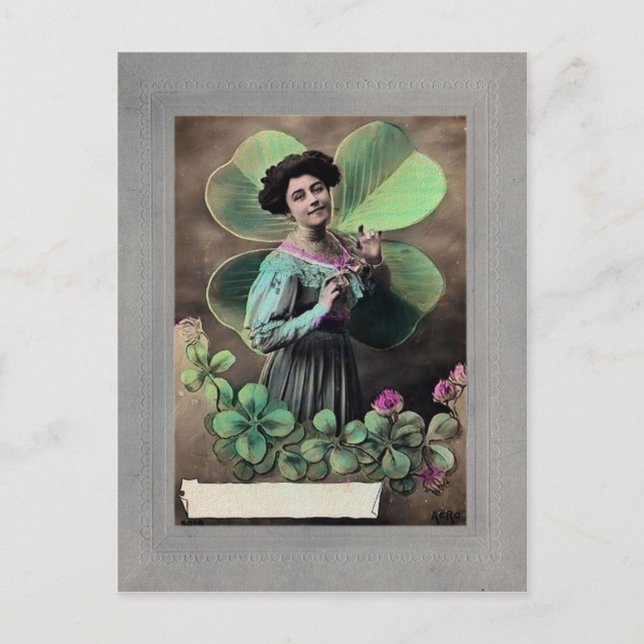 Victorian St patrick's day Vykort (Framsida)