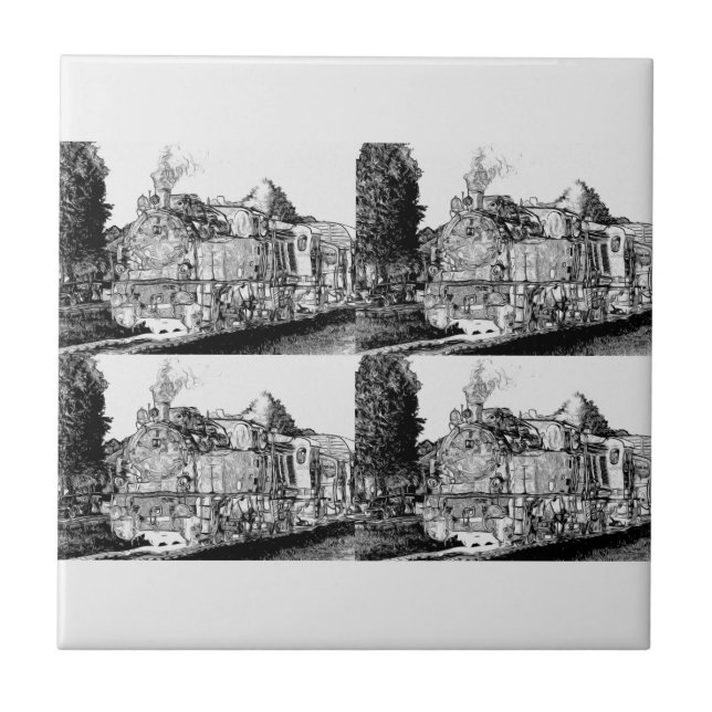 Victorian Steam Tåg Kakelplatta (Framsidan)