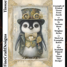 Victorian Steampunk Baby Penguin DL3R Decoupage