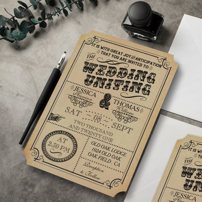 Victorian Steampunk Bröllop Collection Inbjudningar (Skapare uppladdad)