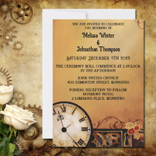 Victorian Steampunk Bröllop Inbjudningar
