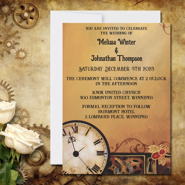 Victorian Steampunk Bröllop Inbjudningar (Skapare uppladdad)