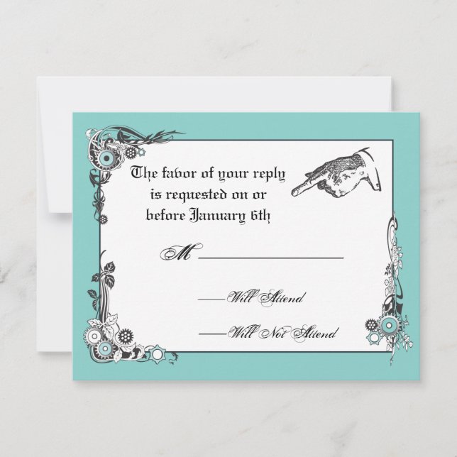 Victorian Steampunk Bröllop OSA Card (Framsida)
