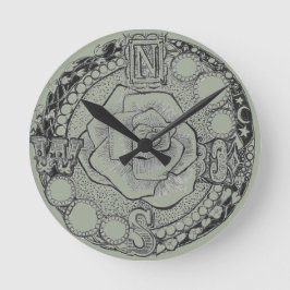 Victorian Steampunk Compass Ro Rund Klocka