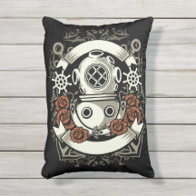 Victorian Steampunk Deep Sea Diver Röd ros