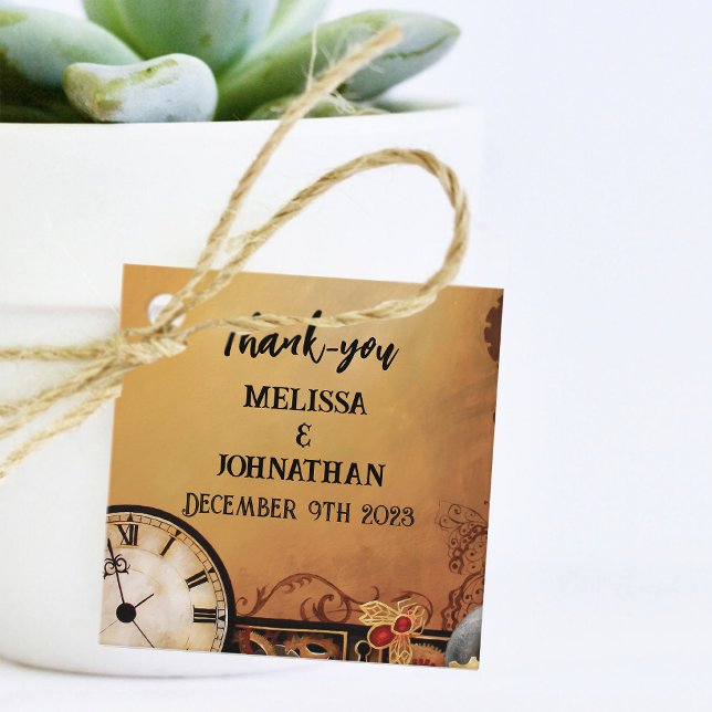 Victorian Steampunk Elegance Bröllop Gåvor Etiketter (Skapare uppladdad)