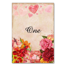 Victorian Steampunk Flowers Hearts-årsdagen Bordsnummer