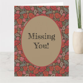 Victorian Steampunk Old Lock Nyckel Red Poppies Kort