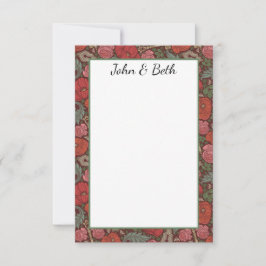 Victorian Steampunk Old Lock Nyckel Red Poppies Tack Kort