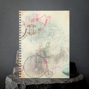 Victorian Steampunk Pastel för vattenfärgsprunge Anteckningsbok