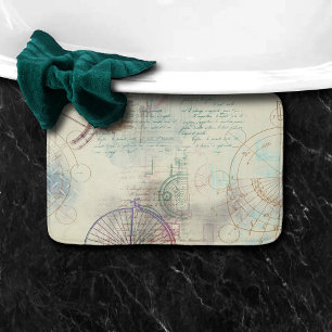 Victorian Steampunk Pastel för vattenfärgsprunge Badrumsmatta