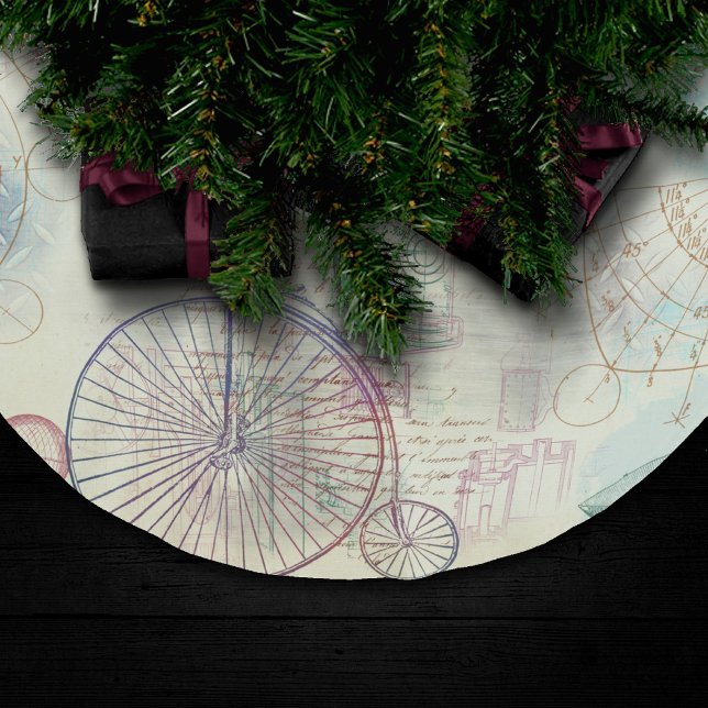 Victorian Steampunk | Pastel för vattenfärgsprunge Julgransmatta Borstad Polyester (Skapare uppladdad)