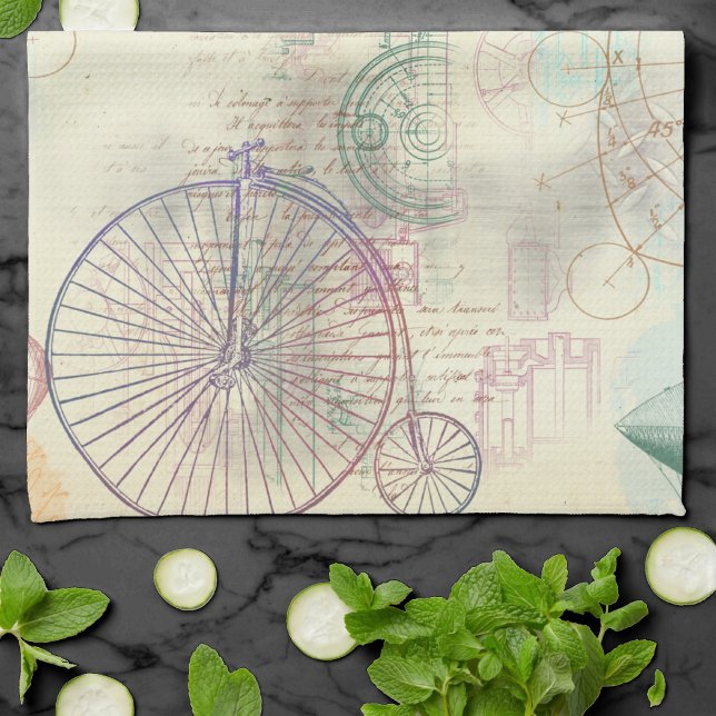 Victorian Steampunk | Pastel för vattenfärgsprunge Kökshandduk (Skapare uppladdad)