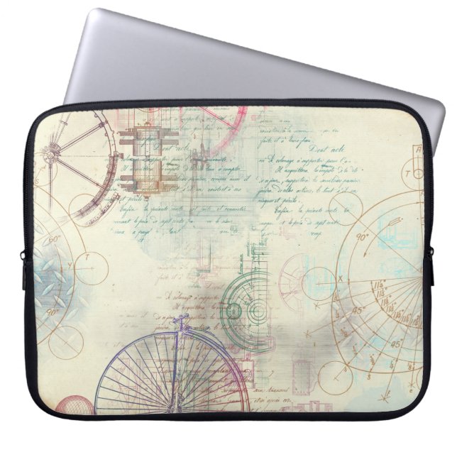Victorian Steampunk | Pastel för vattenfärgsprunge Laptop Fodral (Framsidan)