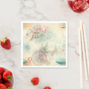 Victorian Steampunk Pastel för vattenfärgsprunge Pappersservett