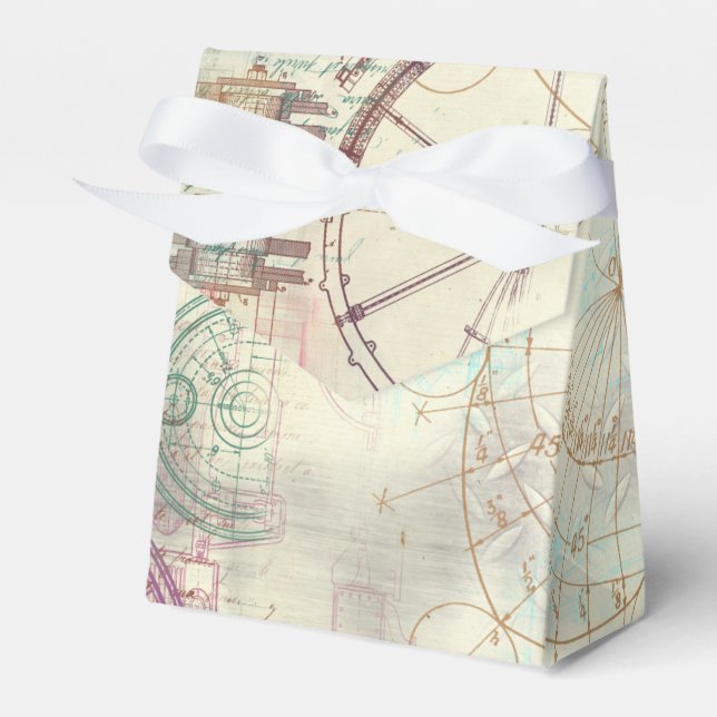 Victorian Steampunk | Pastel för vattenfärgsprunge Presentaskar (Framsidan Sidan)