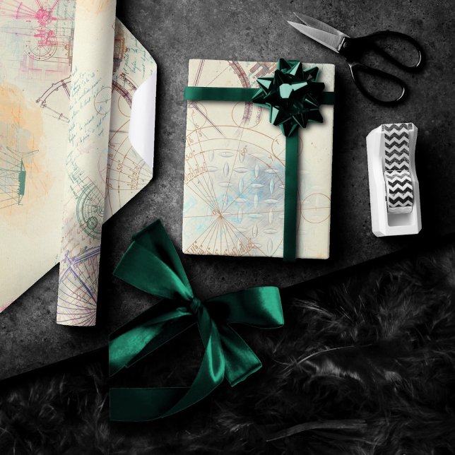Victorian Steampunk | Pastel för vattenfärgsprunge Presentpapper (Skapare uppladdad)