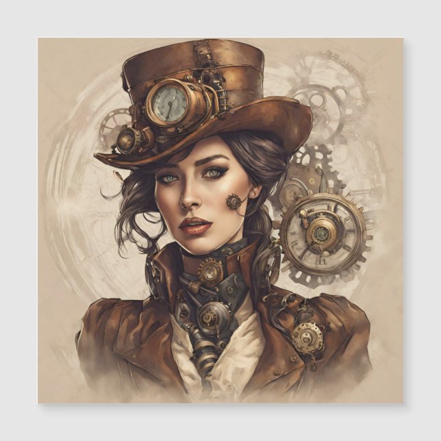 Victorian Steampunk Porträtt från en kvinna (Framsida)