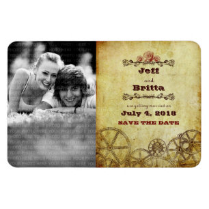 Victorian Steampunk Spara datumfoto Magnet