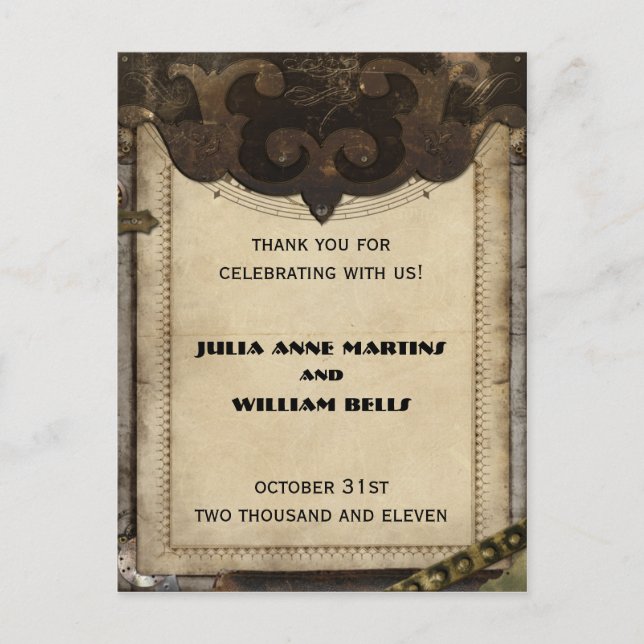 Victorian Steampunk Tack Postkort Vykort (Framsida)