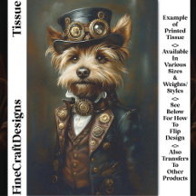 Victorian Steampunk Yorkie Porträtt CJ1 Decoupage