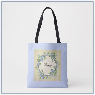 Victorian Stil Blue Flower Wandeans Tygkasse