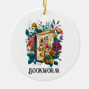 Victorian stil Bookworm design Julgransprydnad Keramik