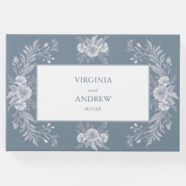 Victorian-stil Bröllop in Blue med White Flowers Gästböcker