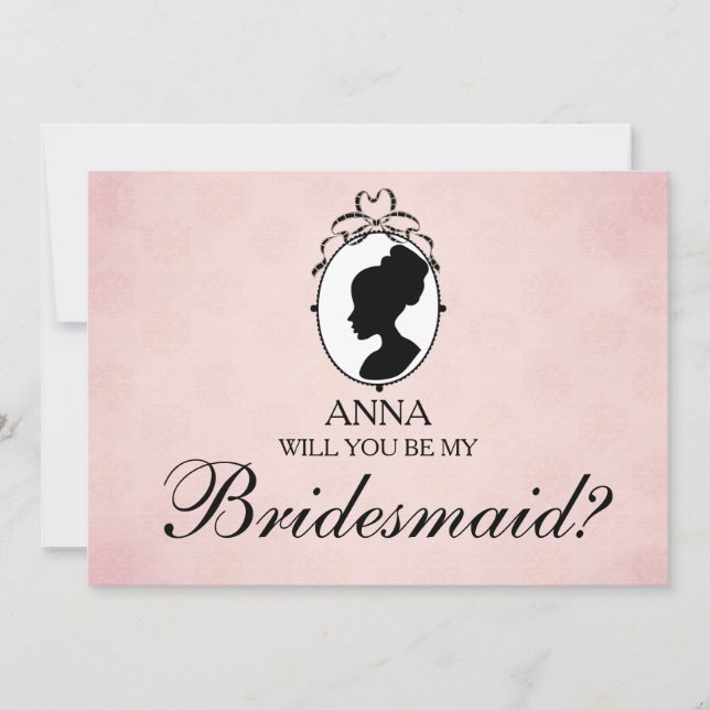 Victorian Stil Cameo blir min bridesmaid Inbjudningar (Framsida)
