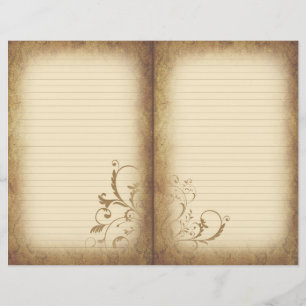 Victorian Stil Flourish Åldras Journal Papper