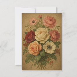 Victorian Stil Flowers Tack Kort