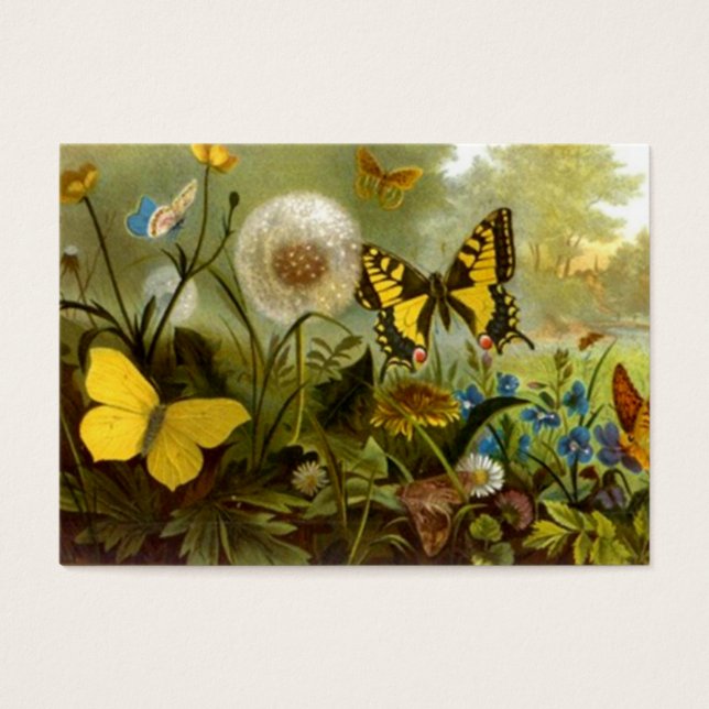Victorian Stil Gift Märkres ~ Butterflies Butterfl Visitkort (Framsidan)