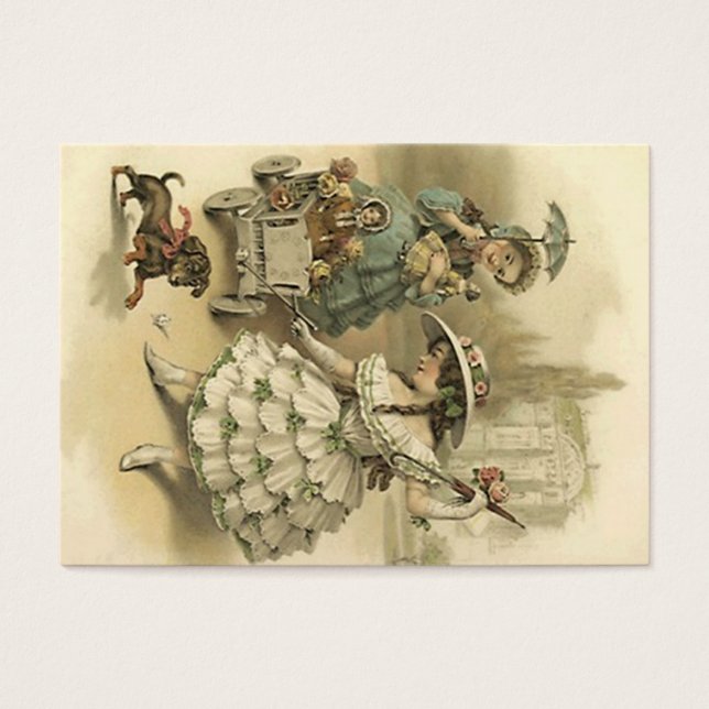 Victorian Stil Gift Märkres ~ Travel Guests Visito Visitkort (Framsidan)