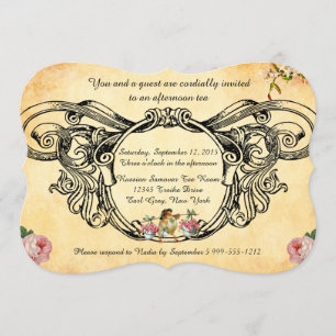 Victorian Stil High Tea-inbjudan med Bird Inbjudningar