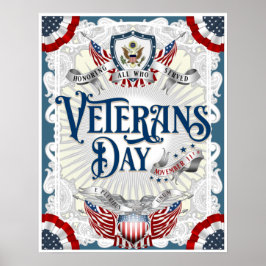 Victorian Stil Veterans Day Heavy Lagrar Poster
