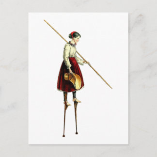 Victorian Stilt Walker Woman Vykort