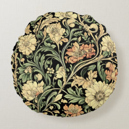 Victorian-style floral pattern  rund kudde