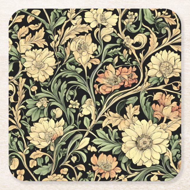Victorian-style floral pattern  underlägg papper kvadrat (Framsidan)