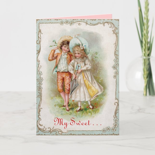 Victorian Sweet Valentines day Card Helgkort (Framsida)