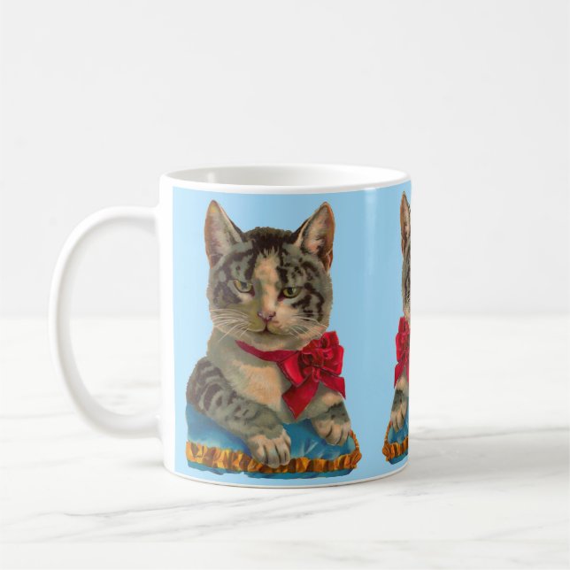 Victorian tabby katt kaffemugg (Vänster)