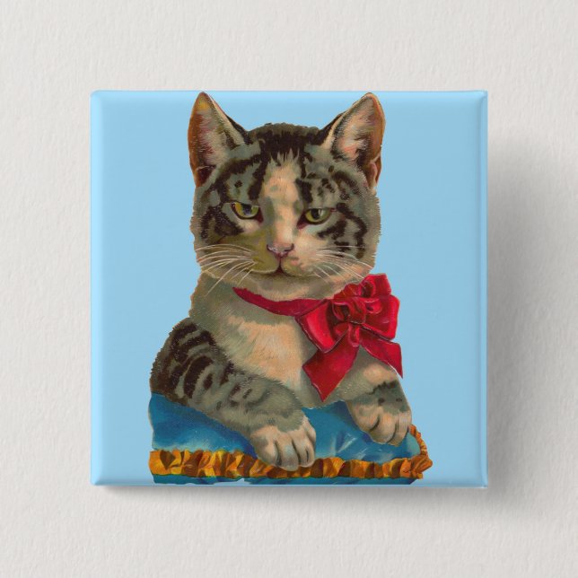 Victorian tabby katt knapp (Framsida)