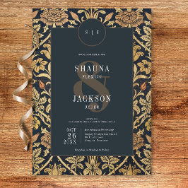 Victorian Tapestry William Morris Blommigt Bröllop Inbjudningar