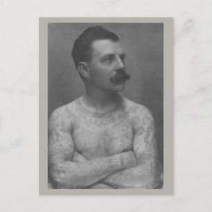 Victorian Tattoo Man Vykort