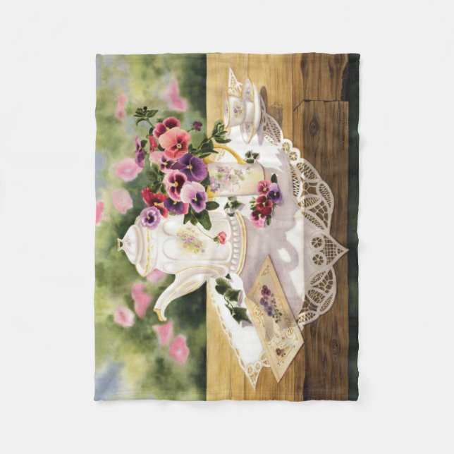 Victorian Tea för ullkast~ ' Fleecefilt (Framsidan)